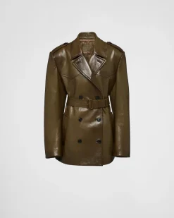 Mujer Prada ROPA DE PIEL^Abrigo Cruzado De Piel