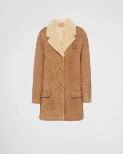 Mujer Prada ROPA DE PIEL^Abrigo De Borreguillo