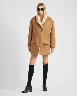 Mujer Prada ROPA DE PIEL^Abrigo De Borreguillo