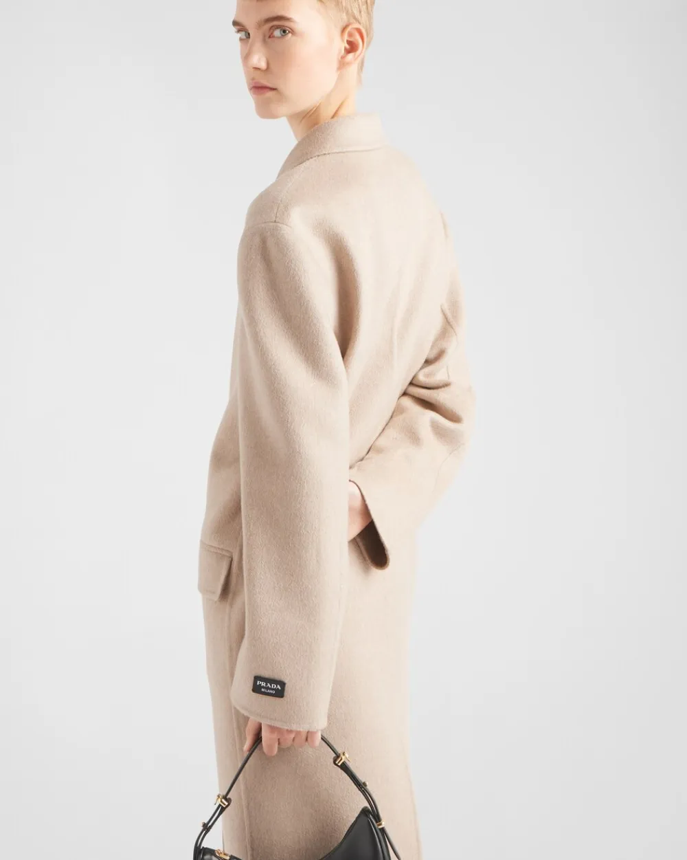 Mujer Prada CHAQUETAS Y ABRIGOS^Abrigo De Botonadura Doble En Cachemir De Terciopelo