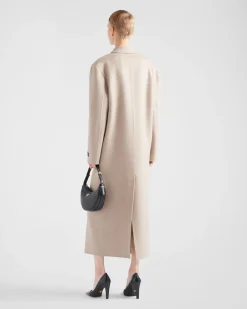Mujer Prada CHAQUETAS Y ABRIGOS^Abrigo De Botonadura Doble En Cachemir De Terciopelo