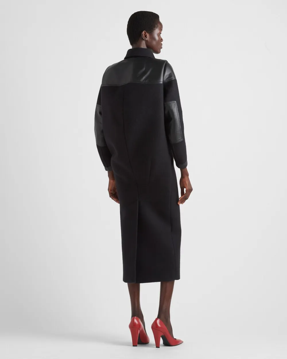 Mujer Prada CHAQUETAS Y ABRIGOS^Abrigo De Botonadura Simple De Paño Y Piel