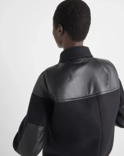 Mujer Prada CHAQUETAS Y ABRIGOS^Abrigo De Botonadura Simple De Paño Y Piel