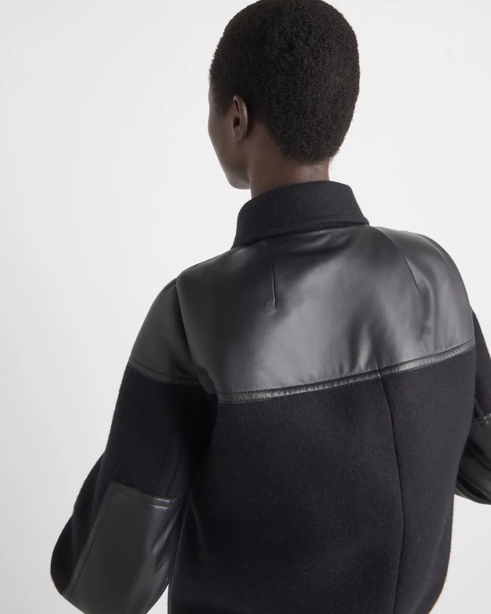 Mujer Prada CHAQUETAS Y ABRIGOS^Abrigo De Botonadura Simple De Paño Y Piel