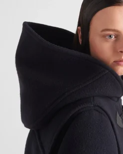 Mujer Prada CHAQUETAS Y ABRIGOS^Abrigo De Botonadura Simple En Paño De Terciopelo