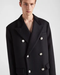 Hombre Prada CHAQUETAS Y ABRIGOS^Abrigo De Cachemir De Botonadura Doble