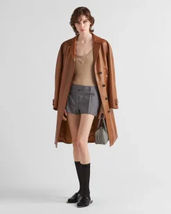 Mujer Prada ROPA DE PIEL^Abrigo De Napa