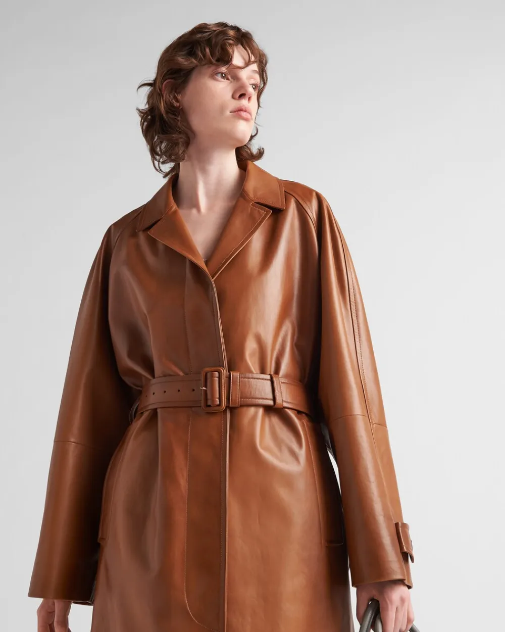 Mujer Prada ROPA DE PIEL^Abrigo De Napa