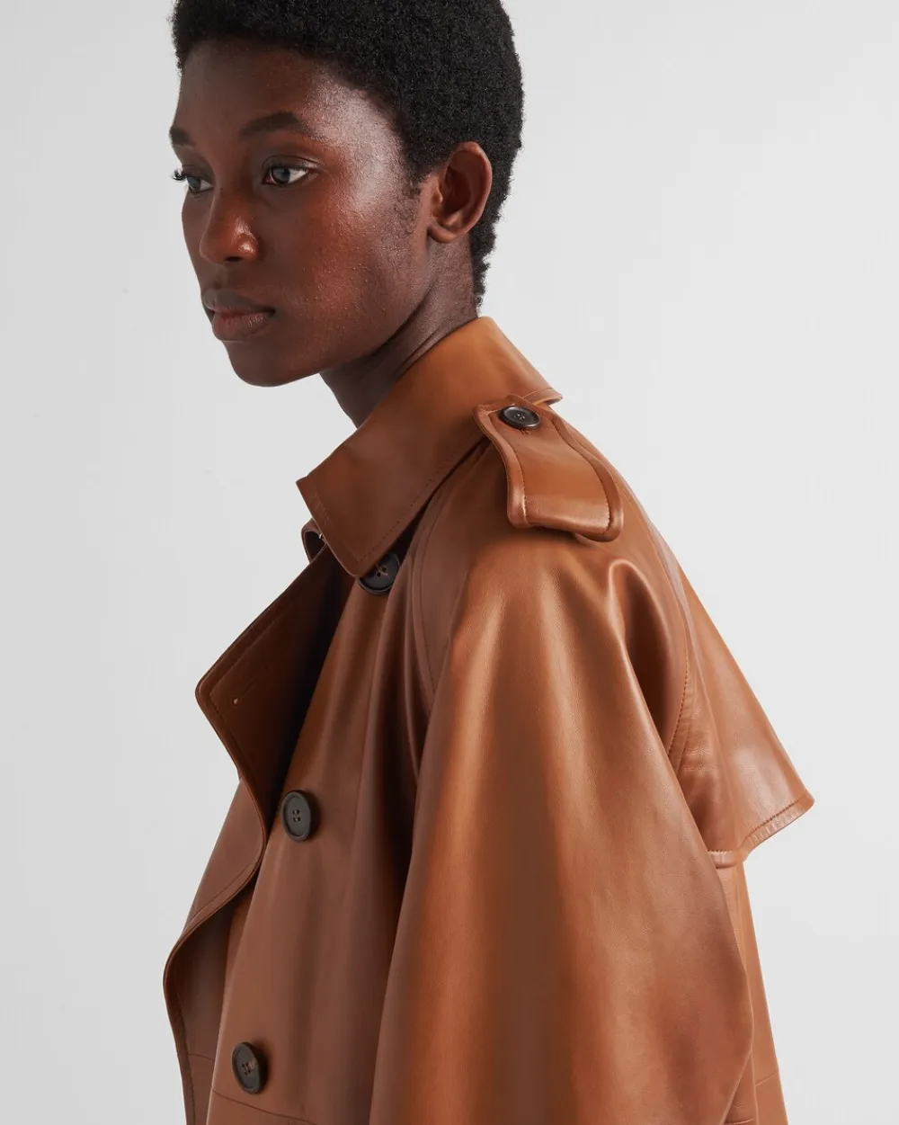 Mujer Prada ROPA DE PIEL^Abrigo De Napa