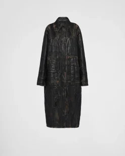 Mujer Prada ROPA DE PIEL^Abrigo De Patchwork De Napa