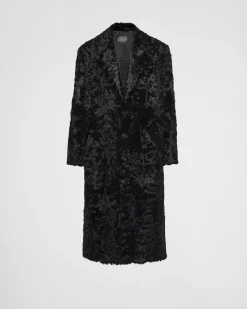 Hombre Prada ROPA DE PIEL^Abrigo De Piel De Botonadura Simple