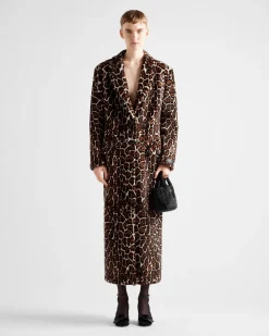 Mujer Prada ROPA DE PIEL^Abrigo De Piel De Oveja Estampada