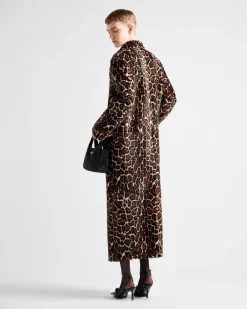 Mujer Prada ROPA DE PIEL^Abrigo De Piel De Oveja Estampada
