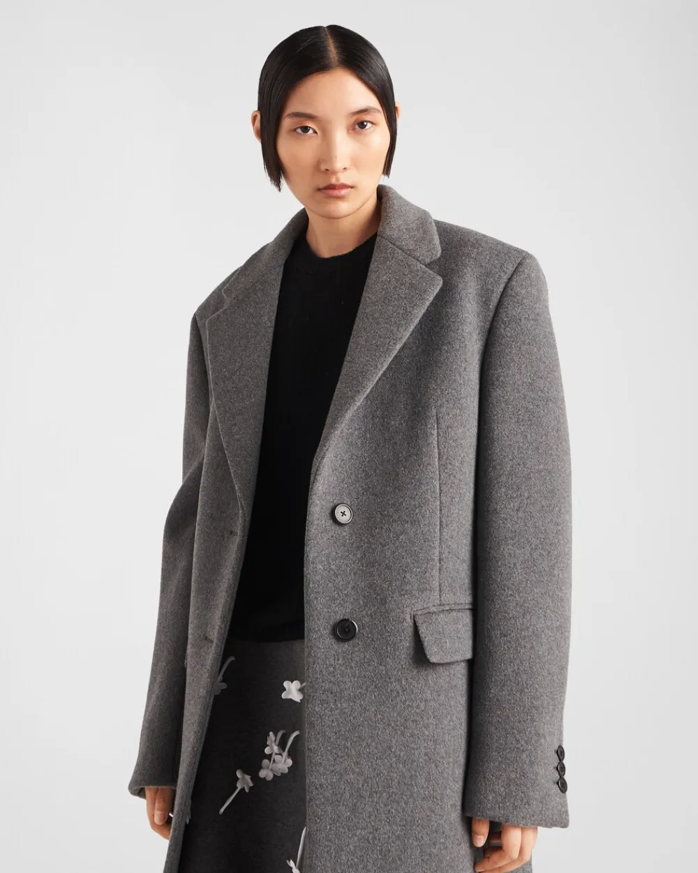 Mujer Prada CHAQUETAS Y ABRIGOS^Abrigo De Terciopelo De Botonadura Simple