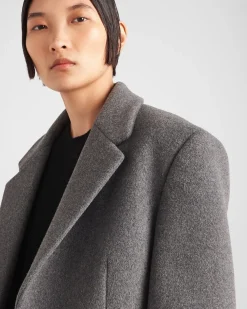 Mujer Prada CHAQUETAS Y ABRIGOS^Abrigo De Terciopelo De Botonadura Simple