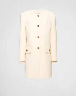 Mujer Prada CHAQUETAS Y ABRIGOS^Abrigo De Tricotina De Cruzado Simple