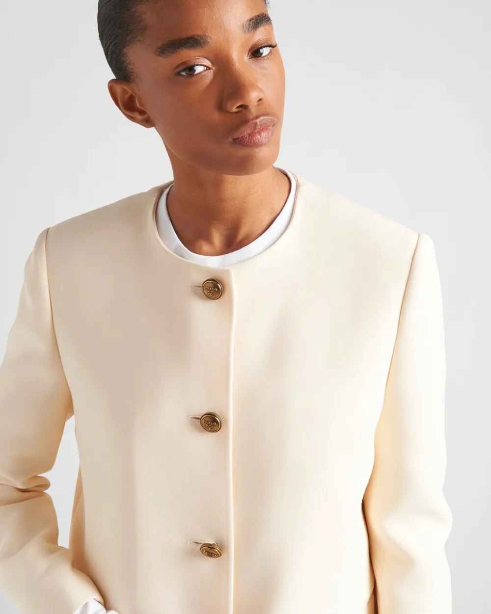 Mujer Prada CHAQUETAS Y ABRIGOS^Abrigo De Tricotina De Cruzado Simple