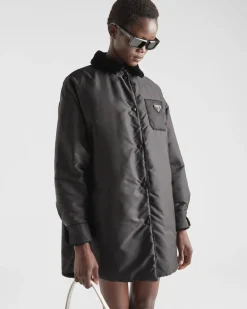 Mujer Prada ROPA DE PIEL^Abrigo Reversible De Gabardina Y Piel Vuelta