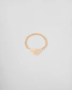 Mujer Prada COLECCIÓN DE JOYERÍA ELEGANTE^Anillo Cadena Eternal Gold: Oro Y Diamantes