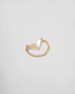 Mujer Prada COLECCIÓN DE JOYERÍA ELEGANTE^Anillo Cadena Eternal Gold: Oro Y Diamantes