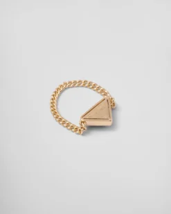 Mujer Prada COLECCIÓN DE JOYERÍA ELEGANTE^Anillo De Cadena Eternal Gold: Oro Y Amatista