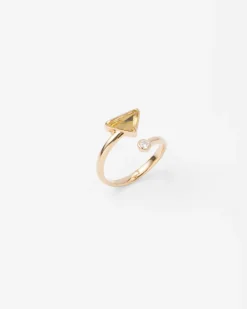 Mujer Prada COLECCIÓN DE JOYERÍA ELEGANTE^Anillo Eternal Gold: Oro, Diamante Y Cuarzo