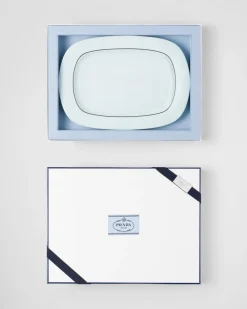 Prada BANDEJAS Y ACCESORIOS DE MESA^Bandeja Rectangular De Porcelana - Celadon