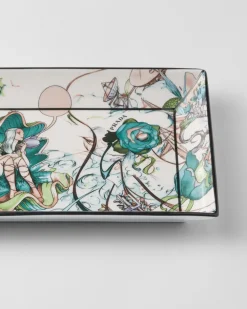 Prada VELAS AROMÁTICAS Y OBJETOS DECORATIVOS^Bandeja Rectangular Grande De Porcelana Para Llaves - Florid