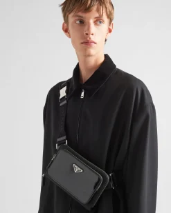 Hombre Prada MOCHILAS Y RIÑONERAS^Bandolera De Re-nylon Y Piel Cepillada