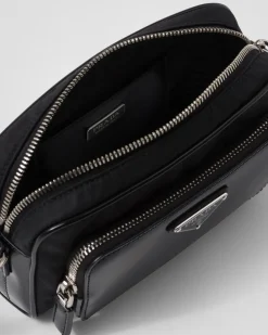 Hombre Prada BOLSOS MENSAJEROS^Bandolera De Re-nylon Y Piel Cepillada