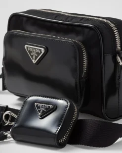 Hombre Prada BOLSOS MENSAJEROS^Bandolera De Re-nylon Y Piel Cepillada
