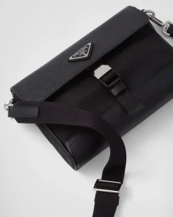 Hombre Prada BOLSOS MENSAJEROS^Bandolera De Re-nylon Y Piel Saffiano
