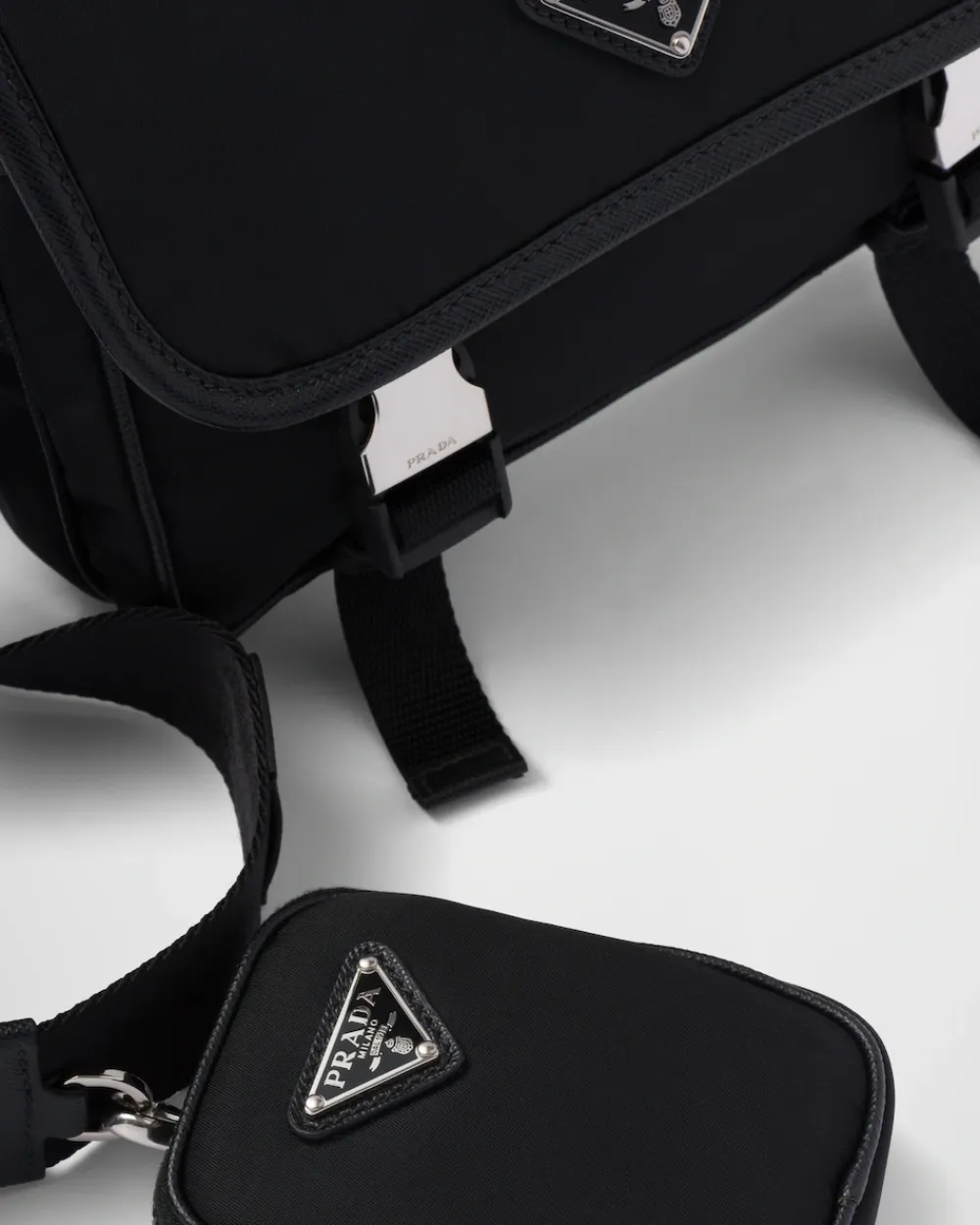 Mujer/Hombre Prada COLECCIÓN MASCULINA|BOLSOS MENSAJEROS^Bandolera De Re-nylon Y Piel Saffiano