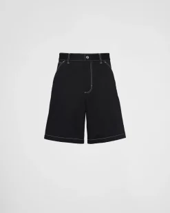 Hombre Prada PANTALONES Y BERMUDAS^Bermudas De Algodón Elástico