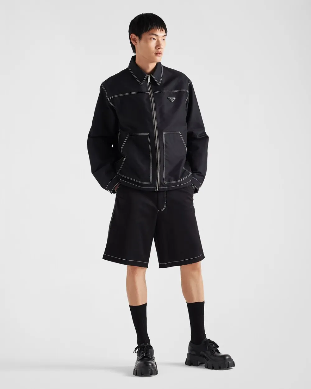 Hombre Prada PANTALONES Y BERMUDAS^Bermudas De Algodón Elástico