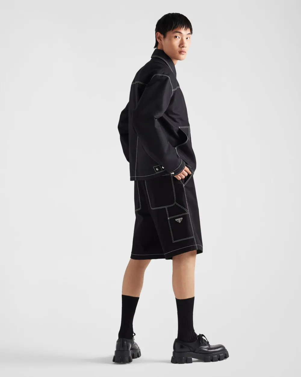 Hombre Prada PANTALONES Y BERMUDAS^Bermudas De Algodón Elástico