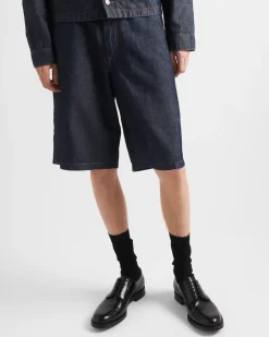 Hombre Prada TEJIDO VAQUERO^Bermudas De Cambray