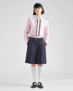 Mujer Prada PANTALONES LARGOS Y CORTOS^Bermudas De Gabardina