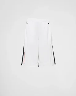 Hombre Prada ROPA^Bermudas De Piqué Con Costuras De Cinta