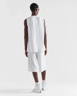 Hombre Prada ROPA^Bermudas De Piqué Con Costuras De Cinta