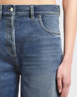 Mujer Prada TEJIDO VAQUERO^Bermudas De Tejido Vaquero Orgánico