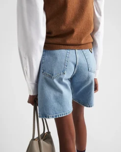 Mujer Prada TEJIDO VAQUERO^Bermudas Vaqueras