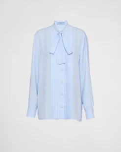 Mujer Prada CAMISAS Y TOPS^Blusa De Jacquard De Crepé De China