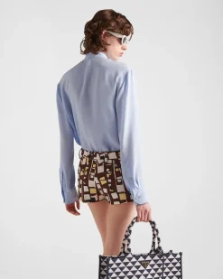 Mujer Prada CAMISAS Y TOPS^Blusa De Jacquard De Crepé De China