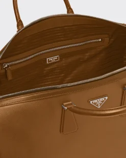 Hombre Prada BOLSOS DE VIAJE^Bolsa De Lona En Piel Saffiano