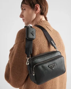 Hombre Prada BOLSOS MENSAJEROS^Bolso Bandolera De Piel Saffiano