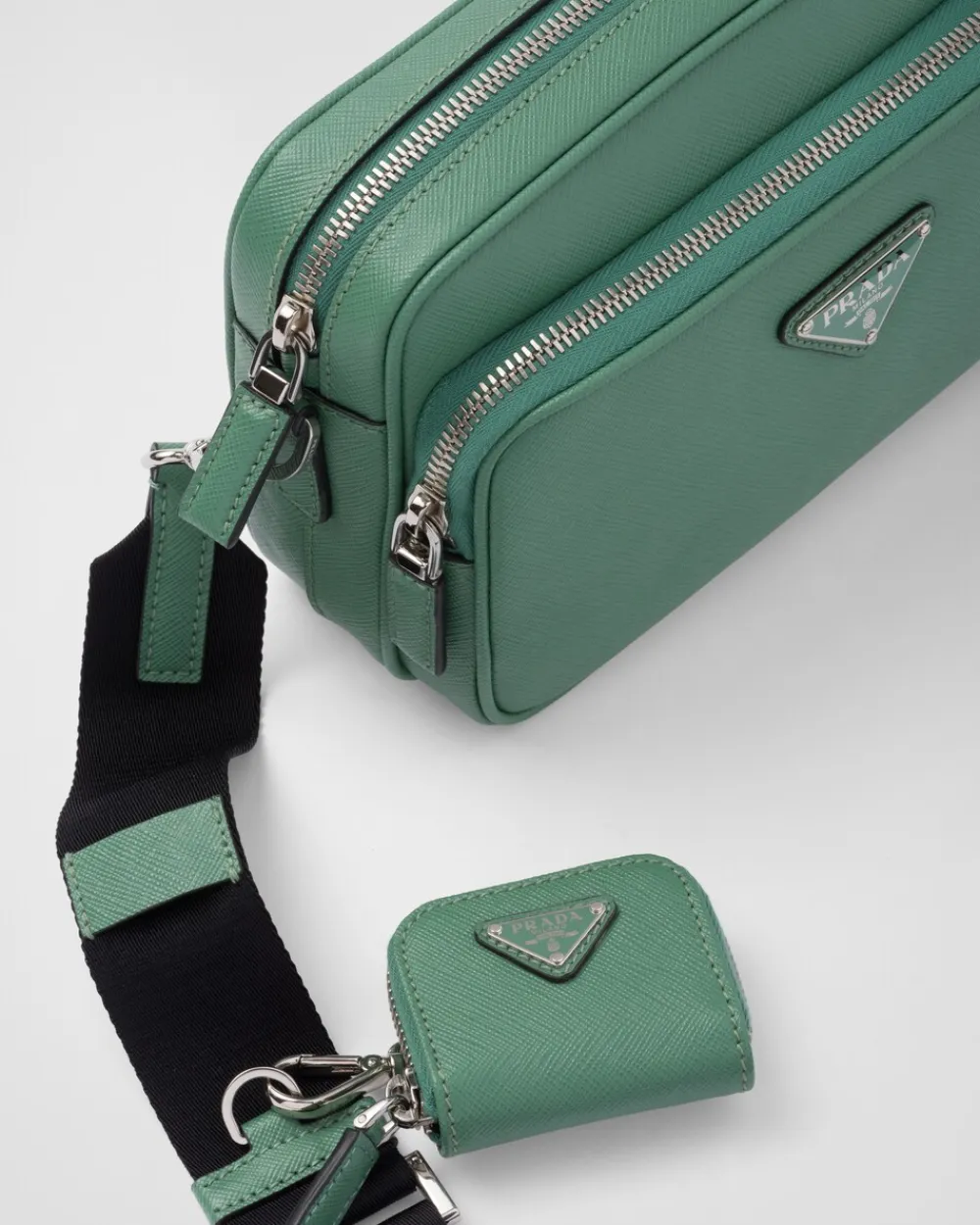 Hombre Prada BOLSOS MENSAJEROS^Bolso Bandolera De Piel Saffiano
