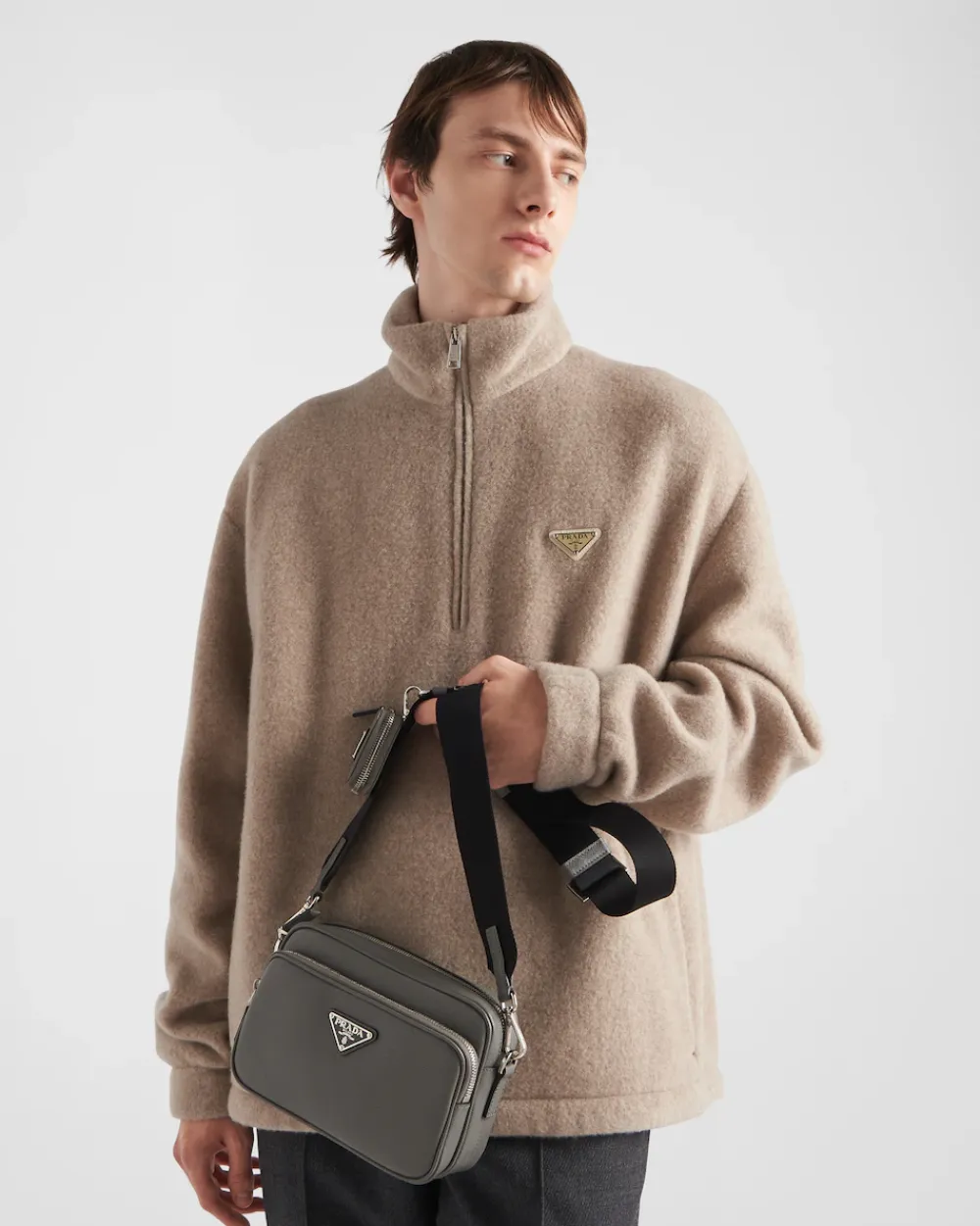 Hombre Prada BOLSOS MENSAJEROS^Bolso Bandolera De Piel Saffiano