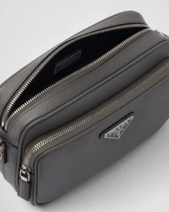 Hombre Prada BOLSOS MENSAJEROS^Bolso Bandolera De Piel Saffiano