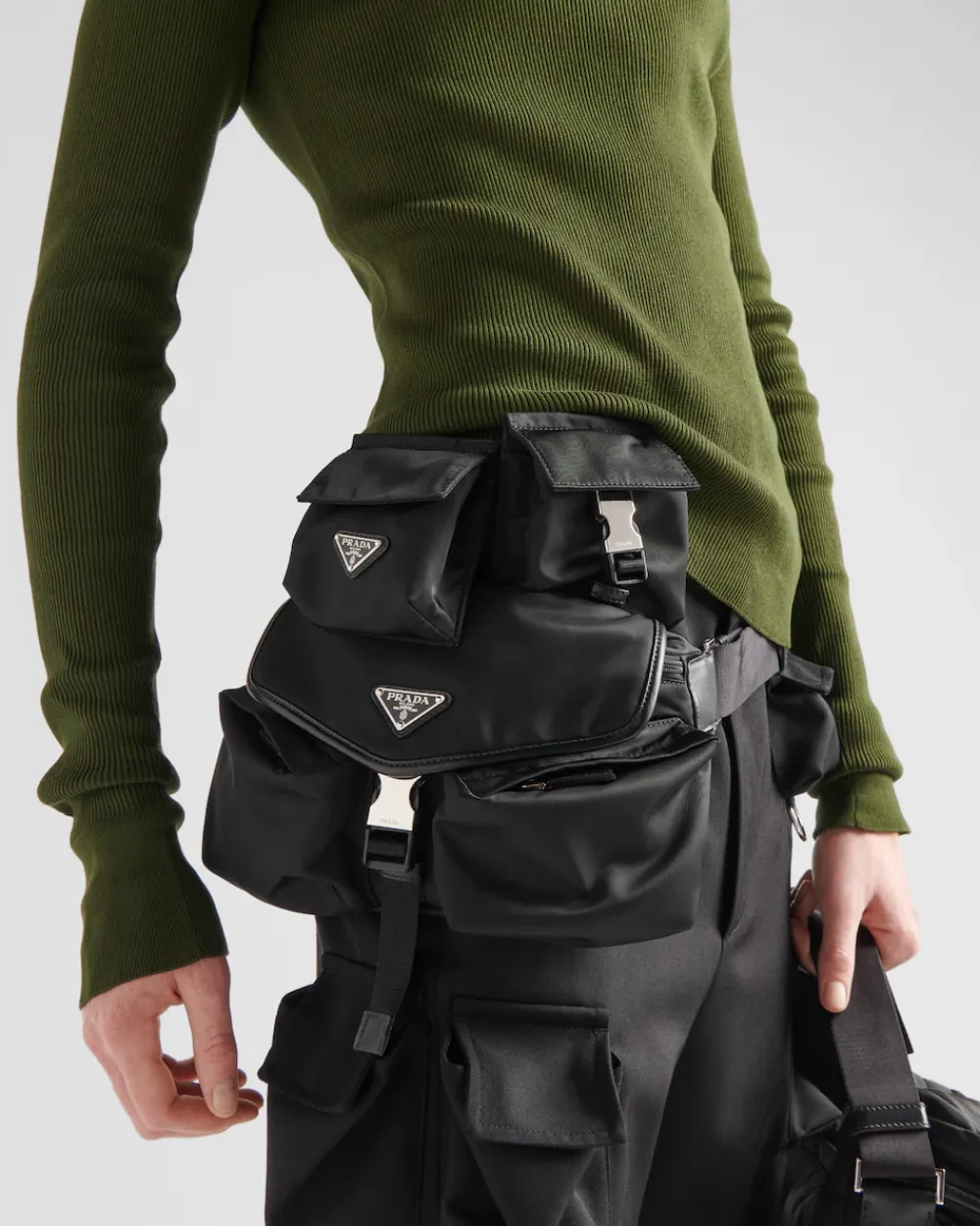 Hombre Prada BOLSOS MENSAJEROS|MOCHILAS Y RIÑONERAS^Bolso Bandolera De Re-nylon Y Piel